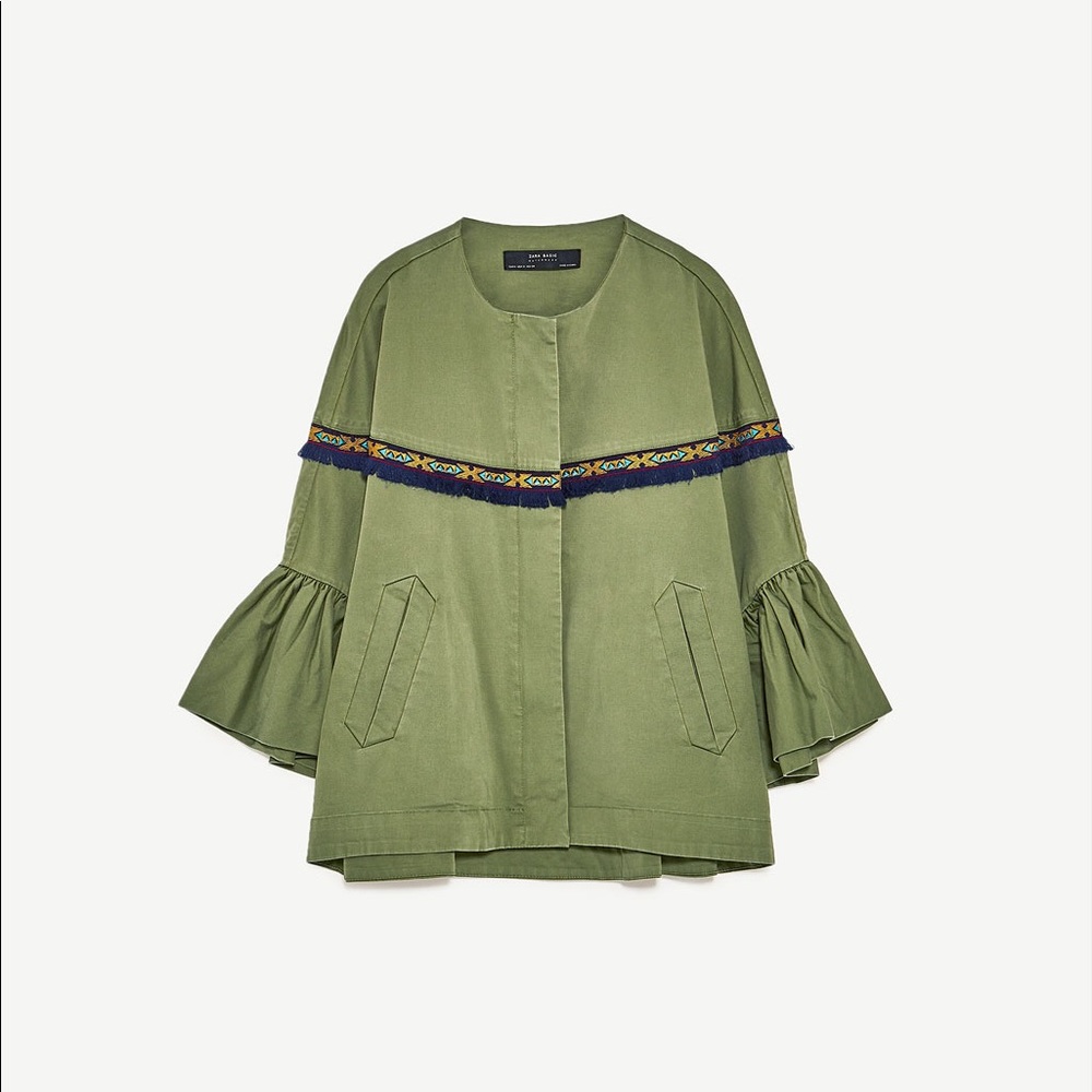 Zara frilled sleeve jacket